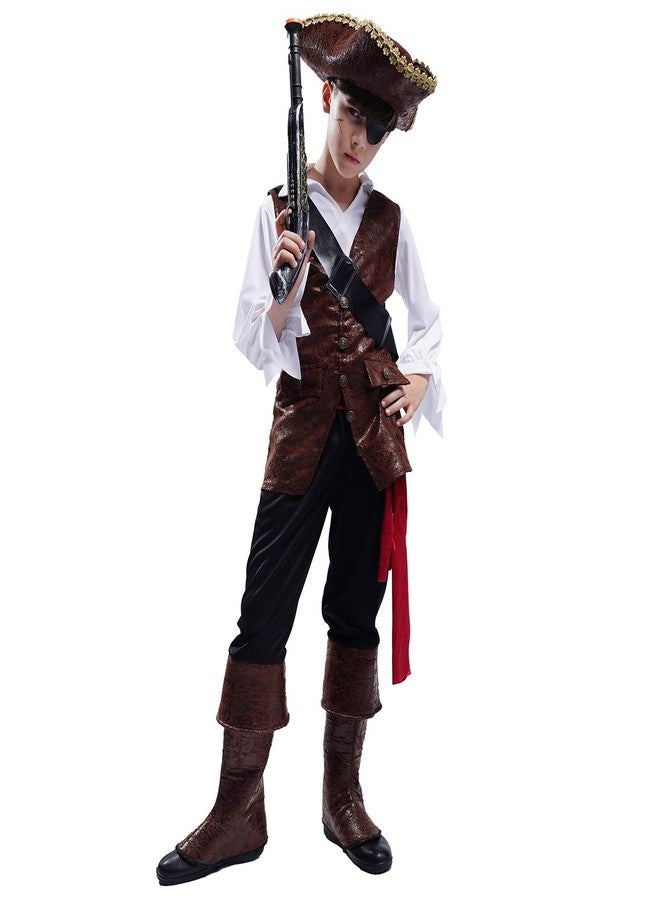 PGOND Boys Deluxe Pirate Costume with Hat Party Costume (13-14Y) - Image 3